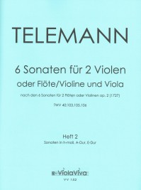 VV 152 • TELEMANN - 6 Sonaten, Heft 2: Va1, Va2, Fl1, Fl2